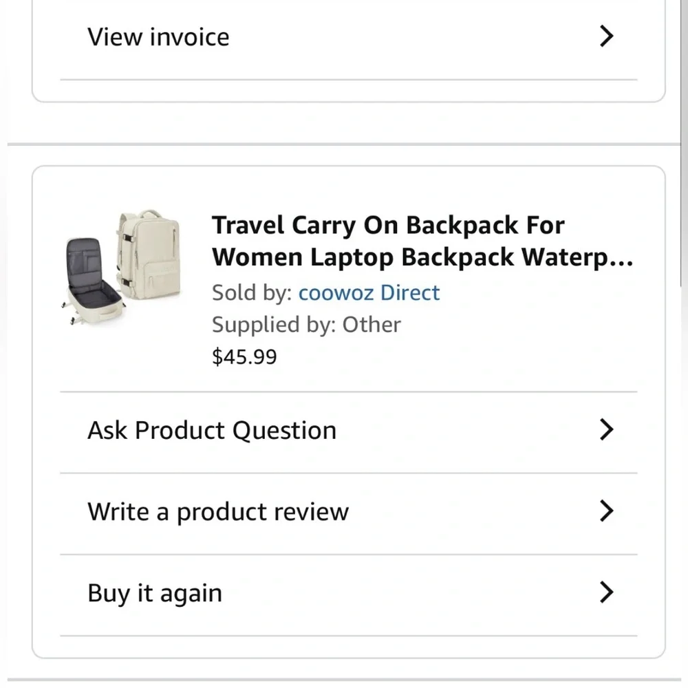 Elegant offwhite Travel carry on Backpack.So many compartments, zippers allwork🌸
